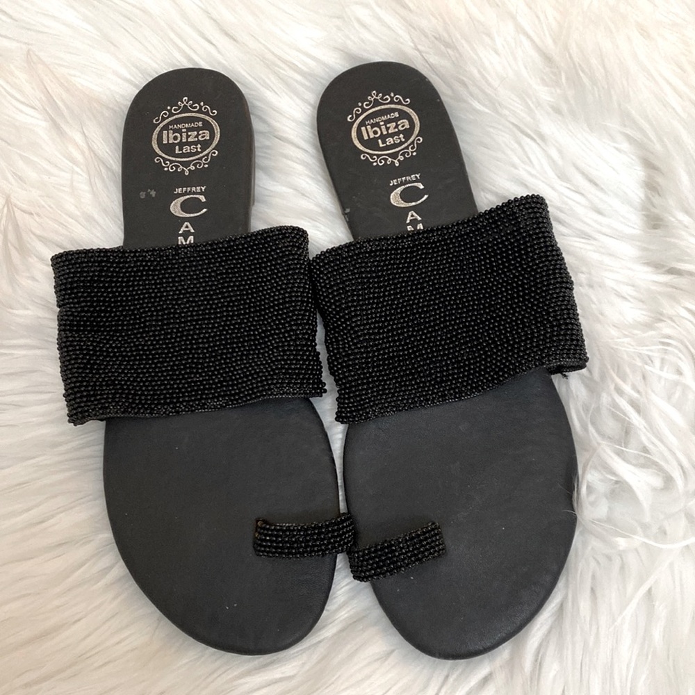 Jeffrey Campbell Black Beaded Sandals